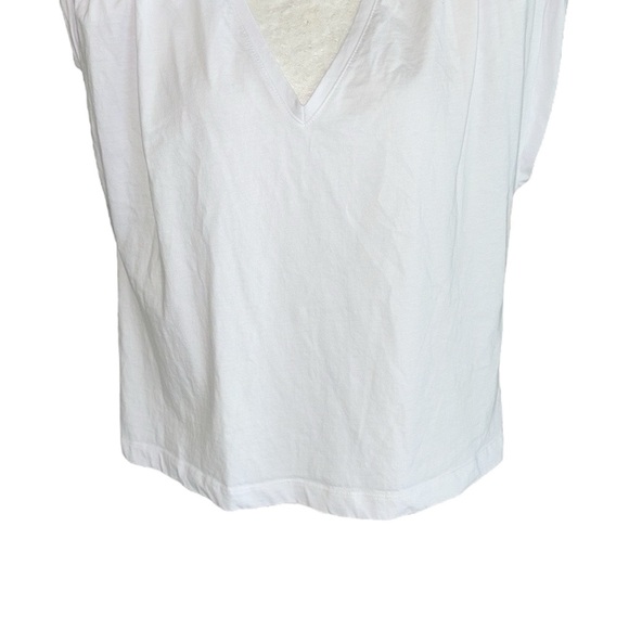 Zara White Shoulder Pad V-Neck Muscle Tee - L - Picture 7 of 15
